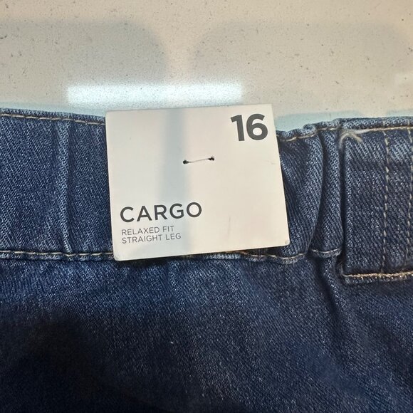 Forever 21 Plus Relaxed Fit Straight Leg Denim Cargo Pants Size 16 - Picture 11 of 14